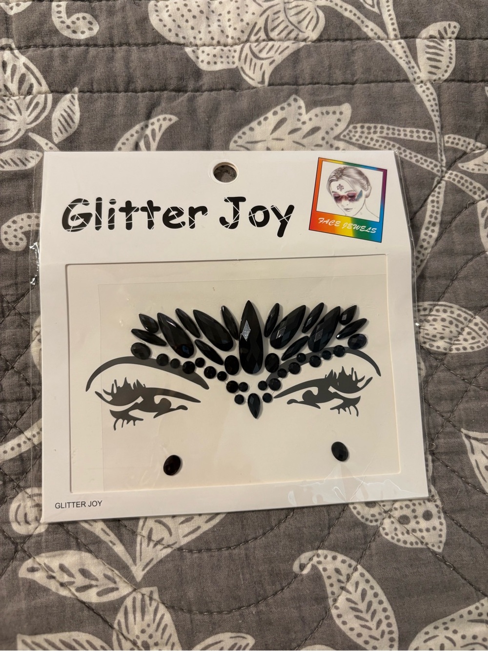 Glitter Joy Black Face Jewel Stickers